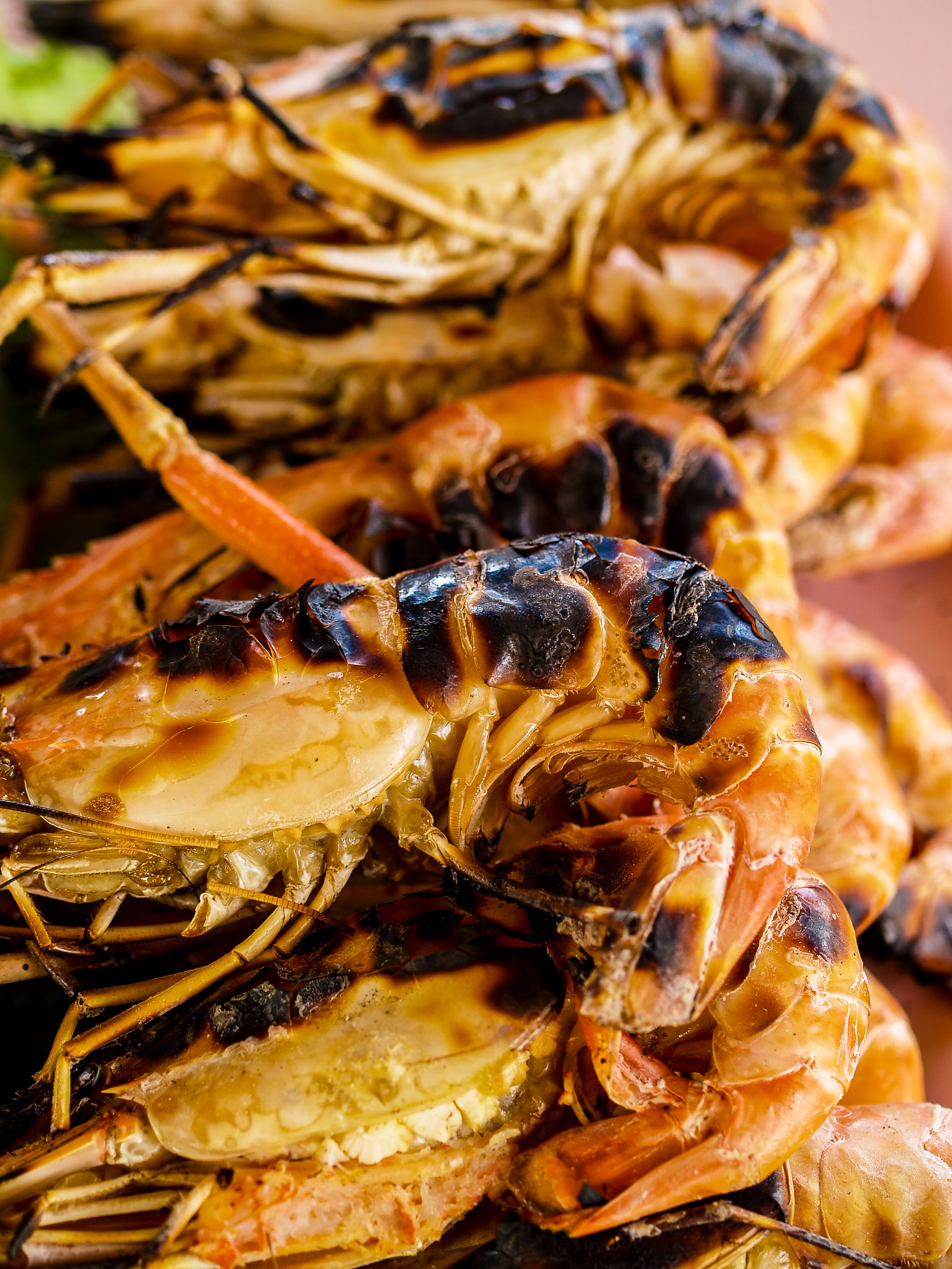 Grilled king prawns at Coin de Meer